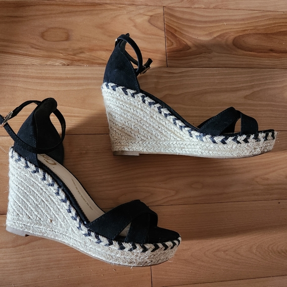 Sam Edelman Circus black Espadrille Sandals with ankle strap. - Picture 1 of 6
